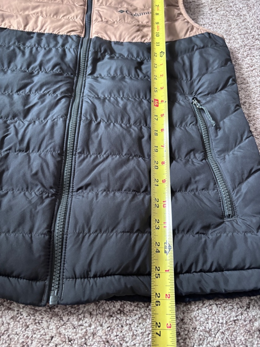 Columbia Men's Omni-Heat White Out Puffer Vest Flax/Black Lightweight Medium - Picture 10 of 10